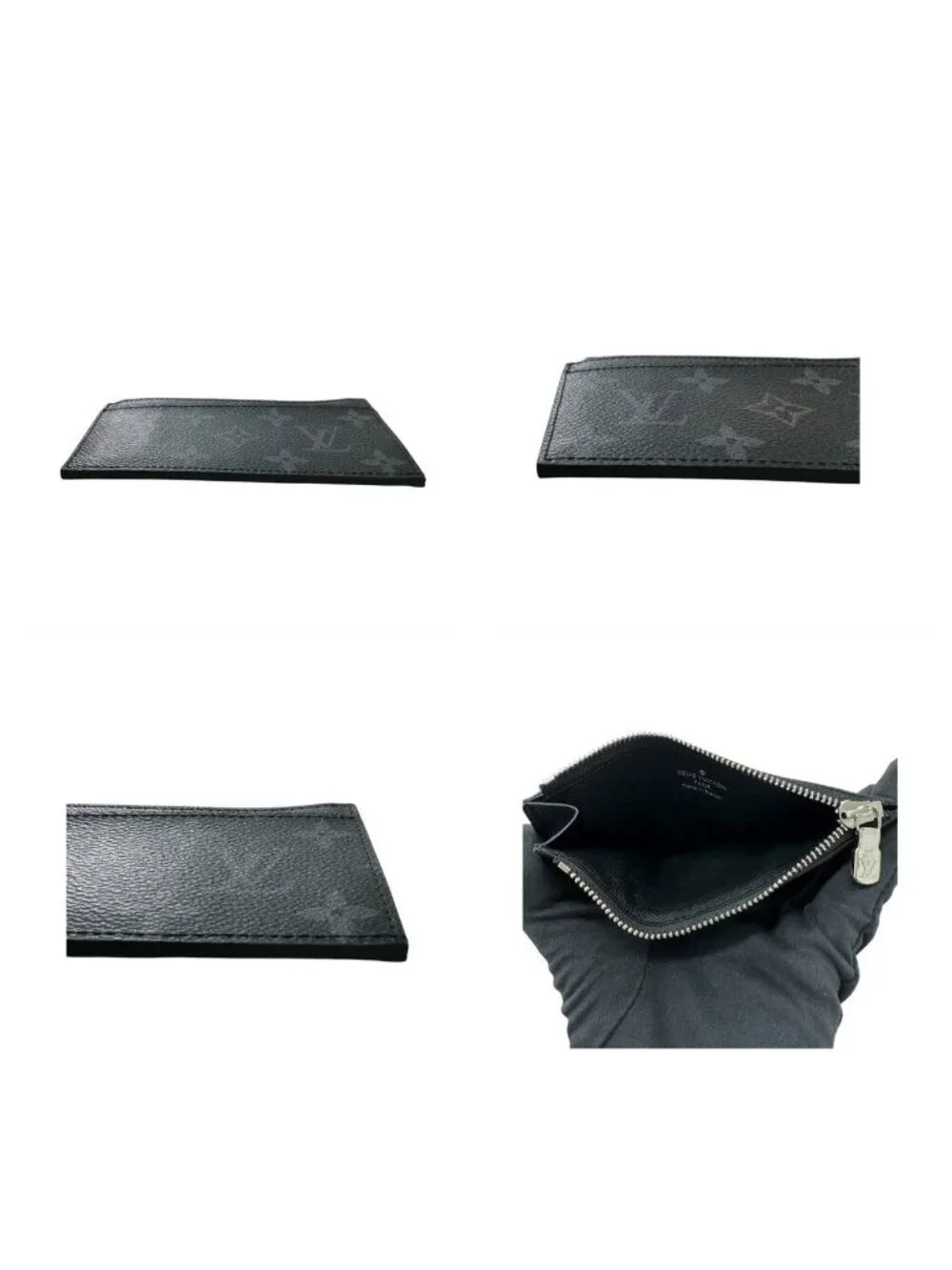 Louis Vuitton Monogram Eclipse Black Silver Coin Case